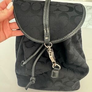 Coach Signature Jacquard Backpack Black Signature Y2K